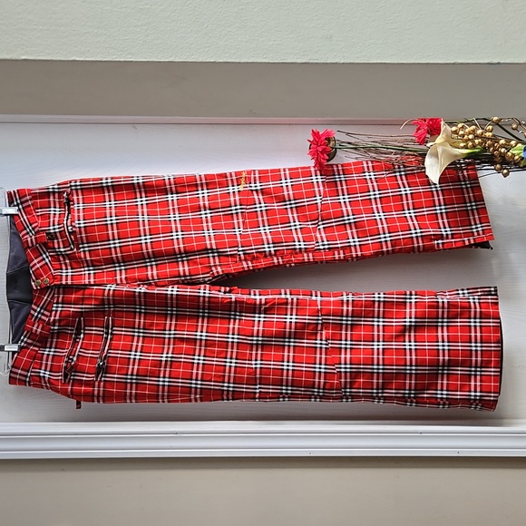 Surfanic | Stunner Red Plaid Tartan Snow Pants - Picture 2 of 13